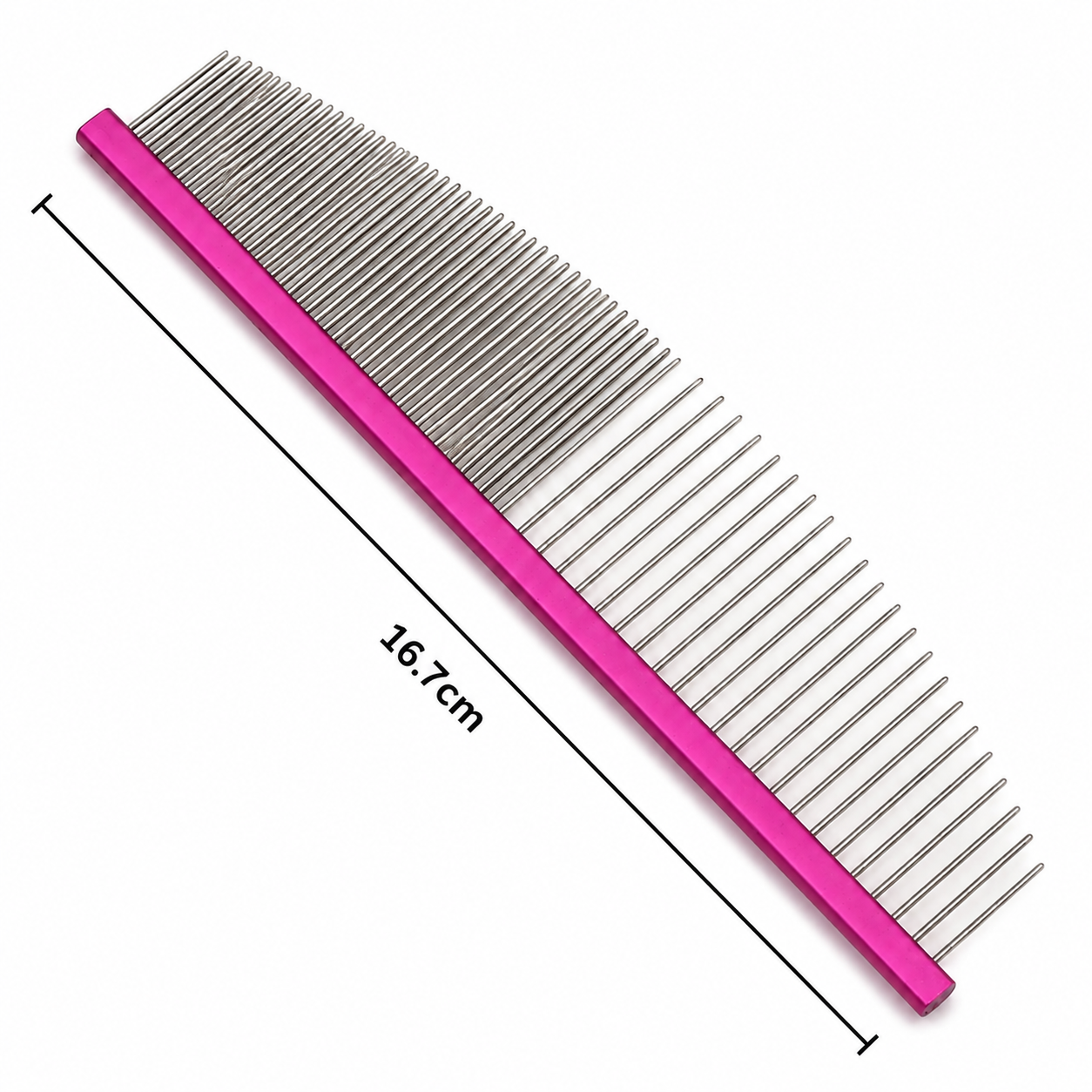 Heavy Duty Stainless Steel Pet Comb for Coat Care and Hair Maintenance - Pink