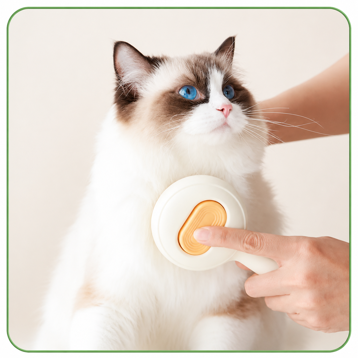 Adjustable Self-Cleaning Pet Hair Remover Brush for Cats and Small Dogs - Orange
