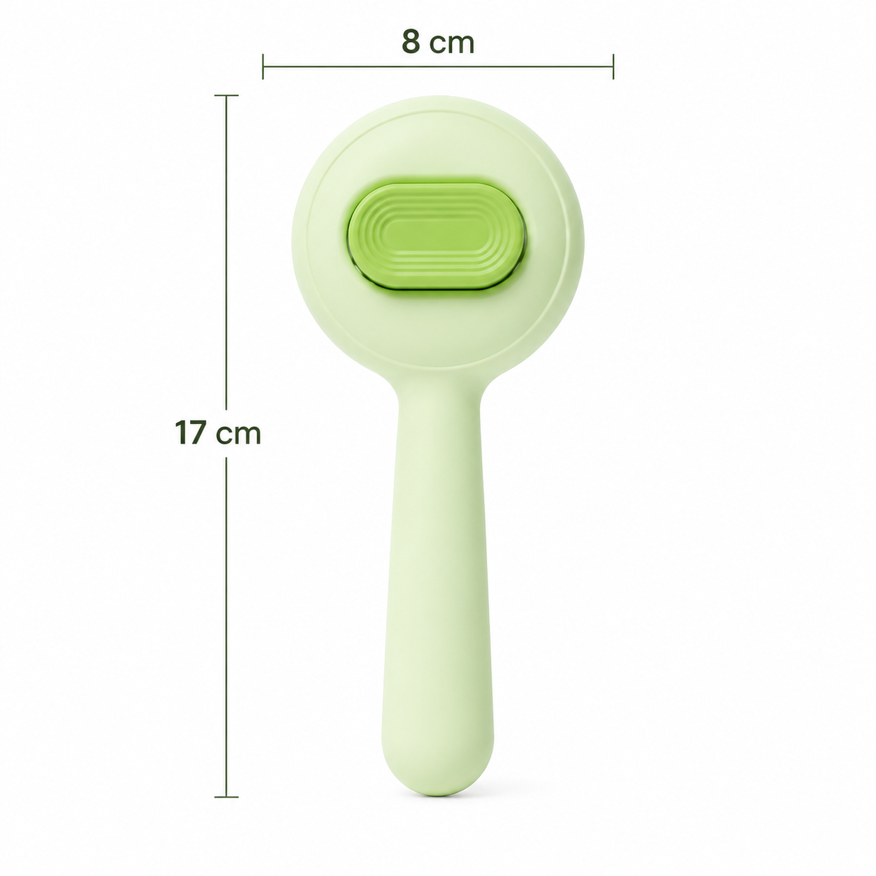 Self-Cleaning Pet Grooming Brush with One-Click Hair Removal for Cats and Small Dogs - Green
