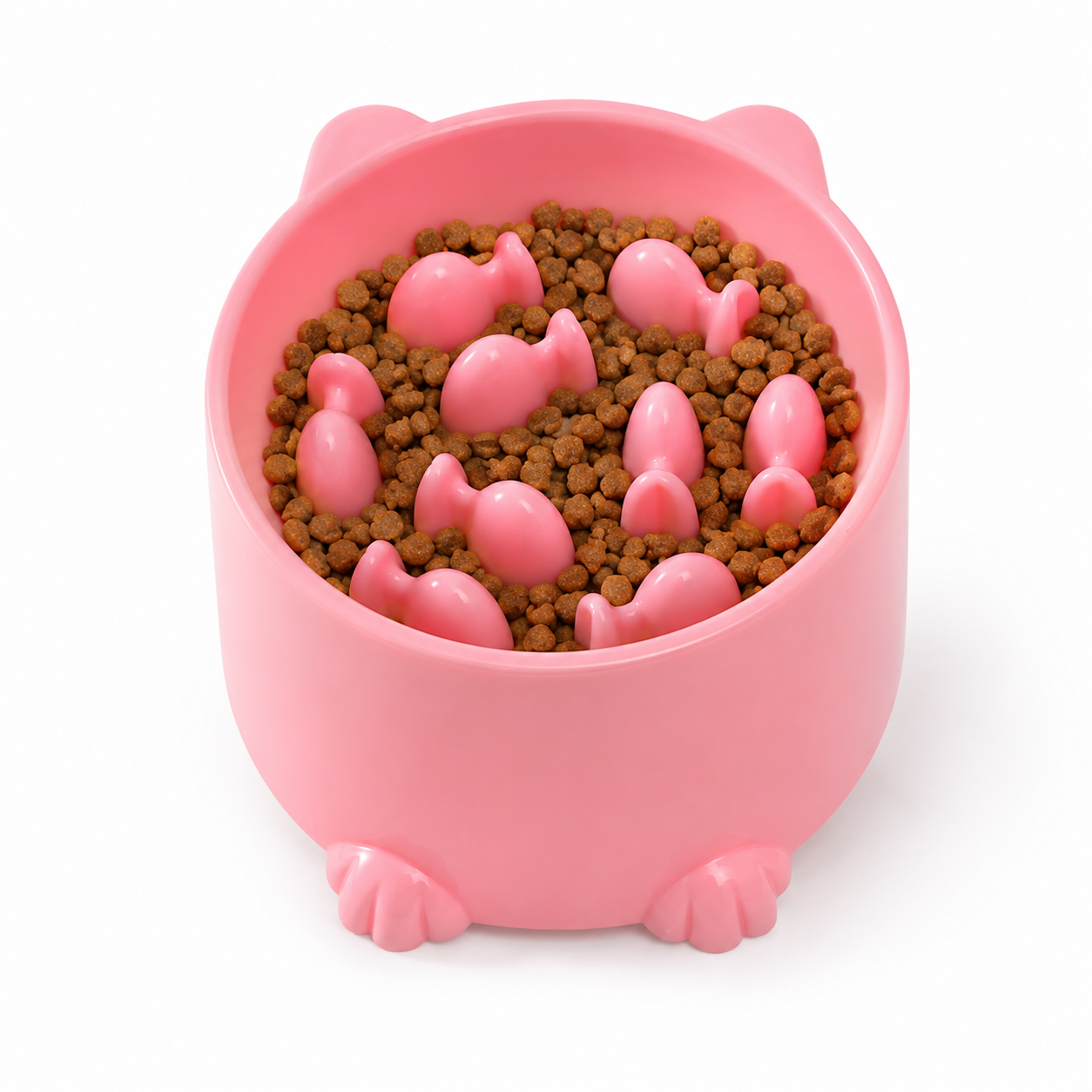 Elevated Slow Feed Bowl for Cats and Small Pets - Pink