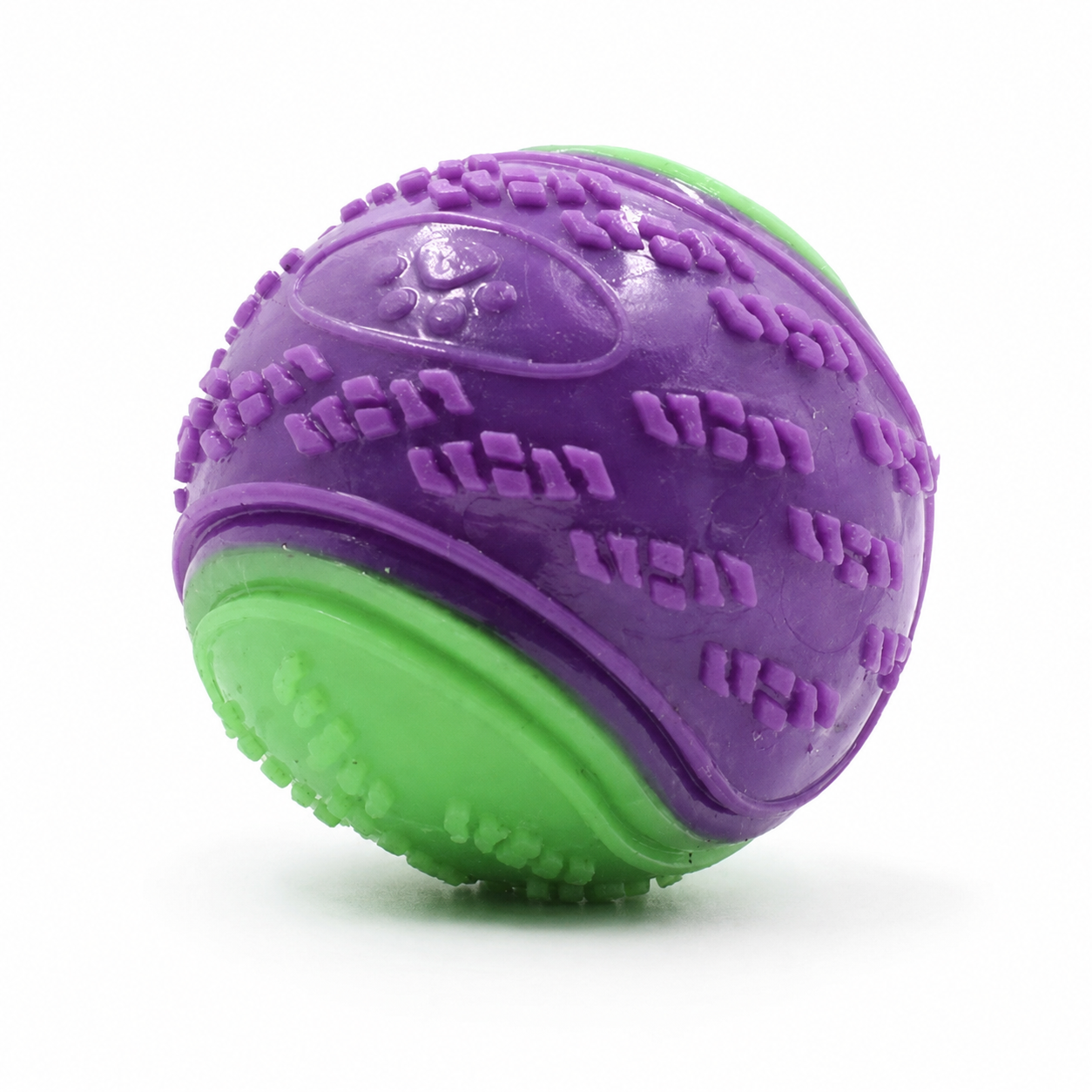 Silicone Dog Chew Ball Squeaky Training Toy for Puppies and Dogs - Green Violet