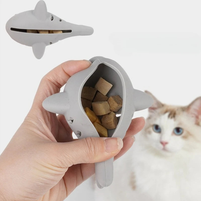 Bite-Resistant Cat Treat Dispensing Toy for Kittens and Indoor Cats - Grey