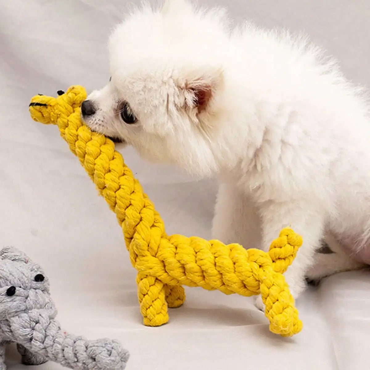 Cotton Rope Knot Giraffe Dog Chew Toy for Puppies and Small Dogs