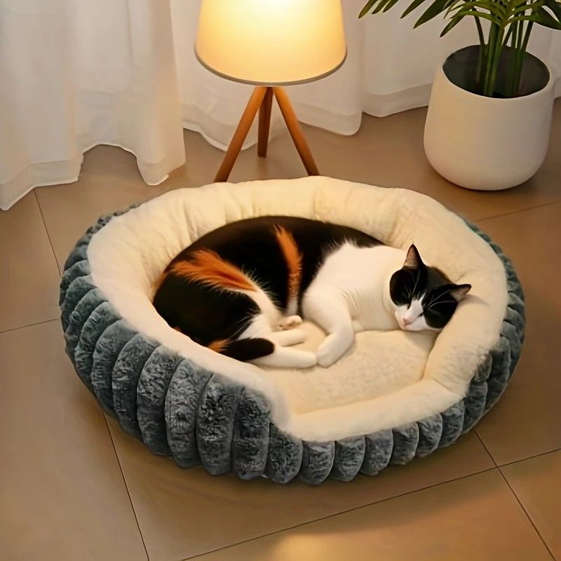 Pet owners are searching: Winter thick rabbit fur pet bed, ultimate cold-proof warmth solution(pink   No. M)