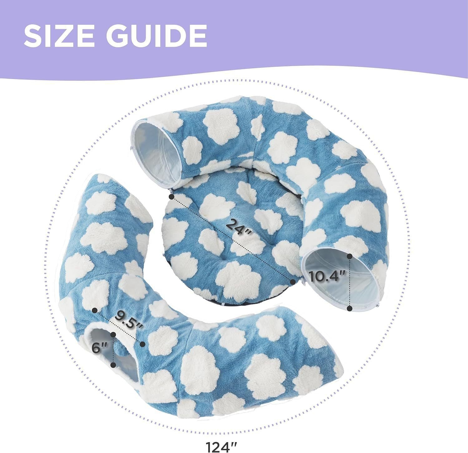 2-in-1 Plush Donut Cat Tunnel Bed, Checkered Pattern Pet Cave with Interactive Hanging Ball, Non-Slip Bottom, Foldable Design for Indoor Cats and Kittens (Green)