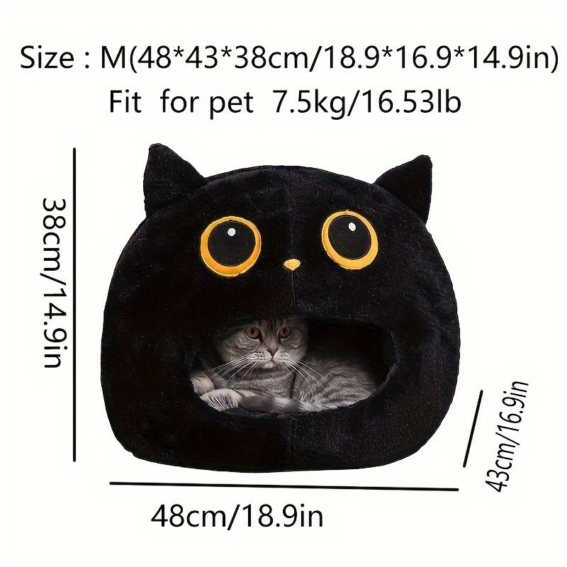 Black White cat bed, cat-shaped bed, cat furniture, cat hideaway, pet comfort, cat cave bed, cozy cat bed, cute cat bed, Australian pet products, cat
