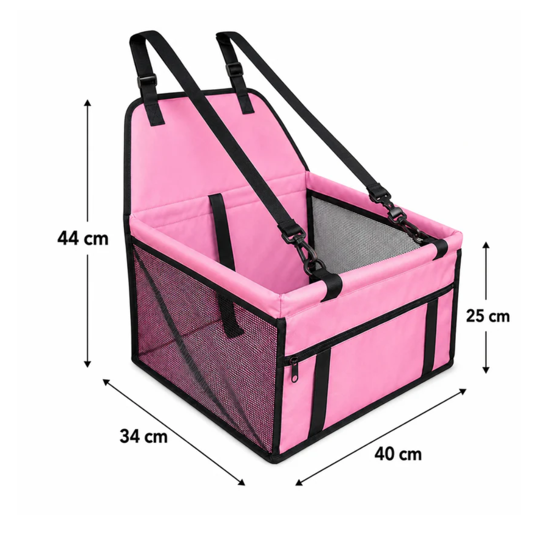 Foldable Travel Pet Car Seat for Dogs and Cats - Pink
