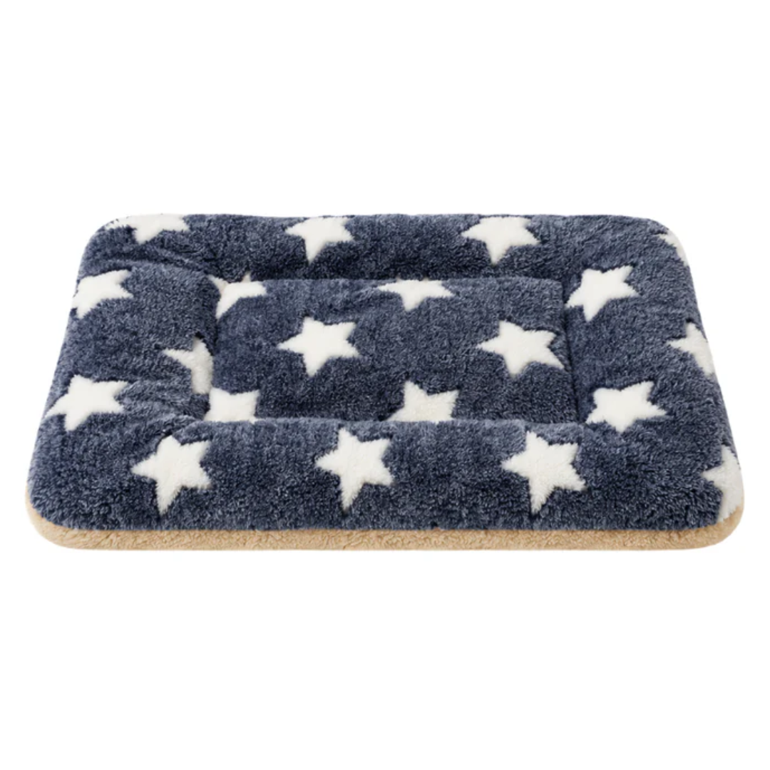 Lightweight Plush Pet Blanket Mat Portable Coral Fleece Pad for Cats and Dogs - Navy Blue