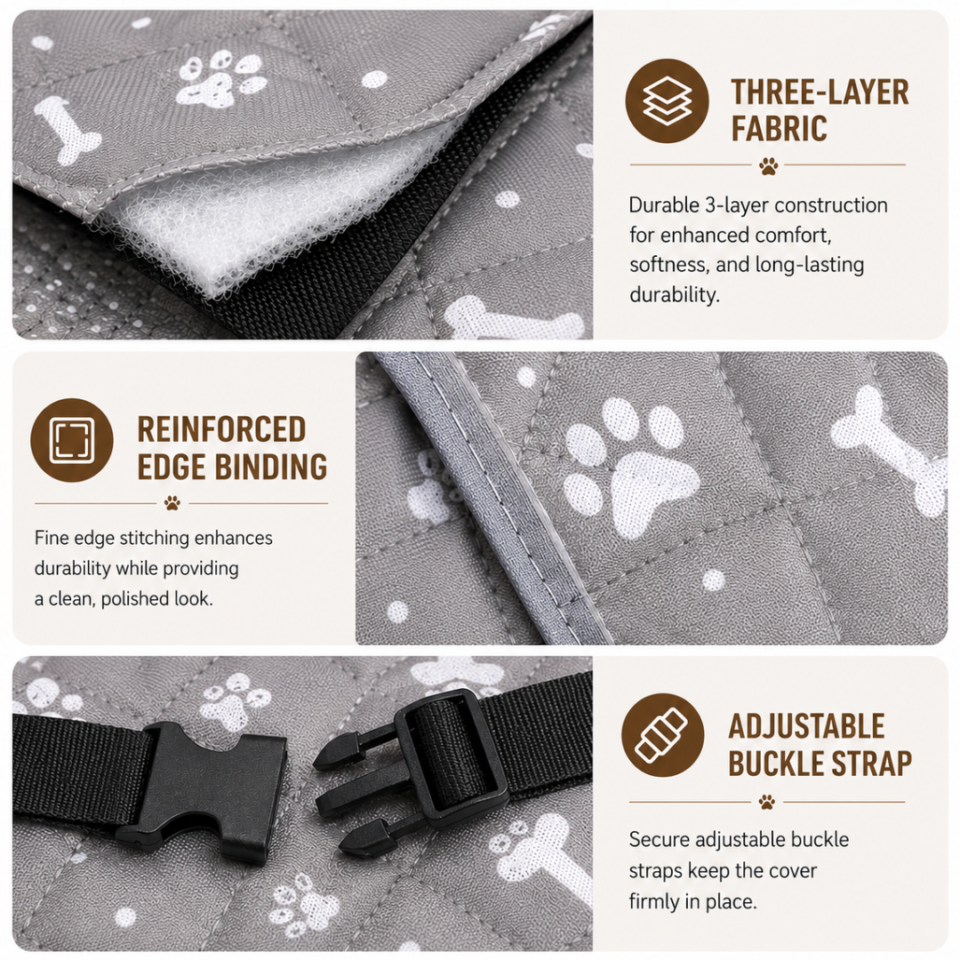 Foldable Waterproof Pet Car Seat Protector for SUVs Sedans and Vans