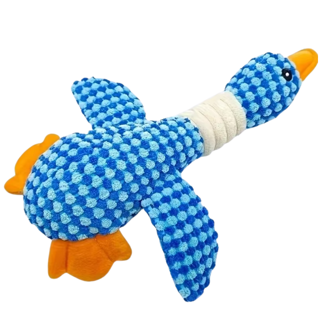 Interactive Goose Plush Dog Toy - Blue