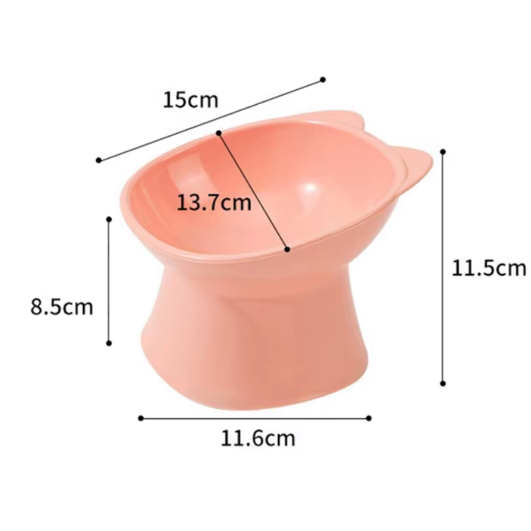 Elevated Cat Feeding Bowl - Pink