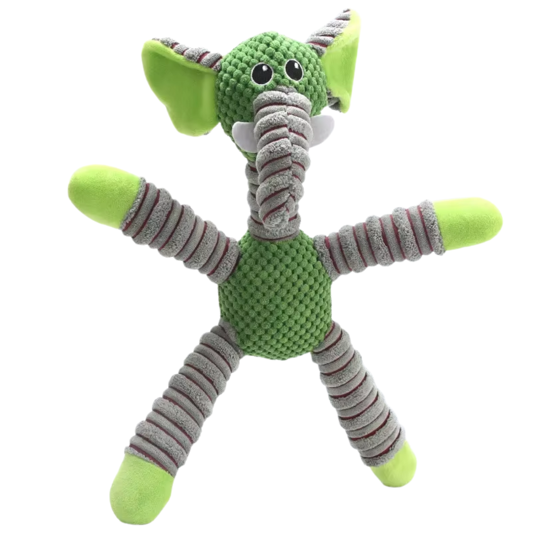 Large Plush Elephant Dog Toy Squeaky Interactive Chew Toy
