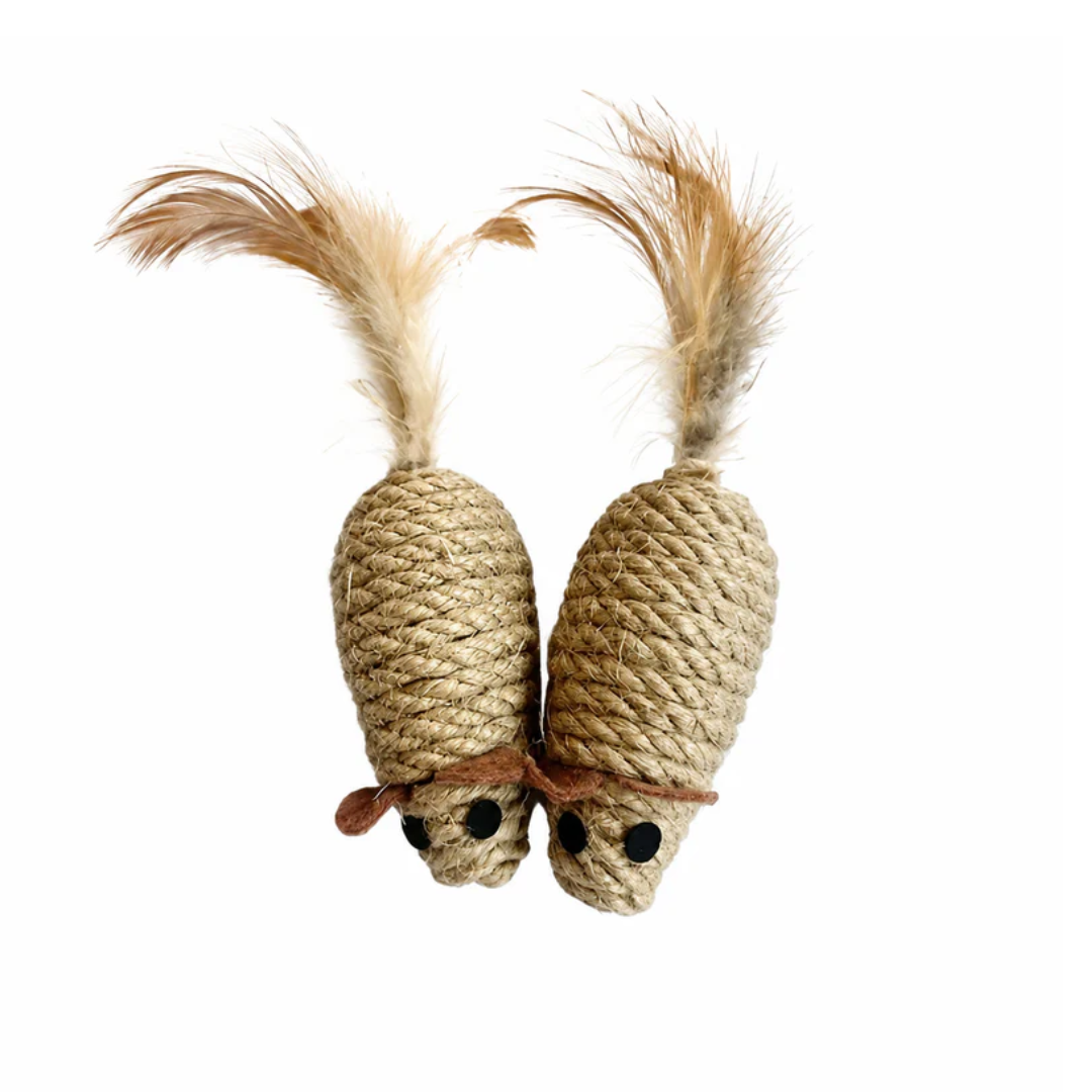 2 Pack Sisal Mouse Cat Toy