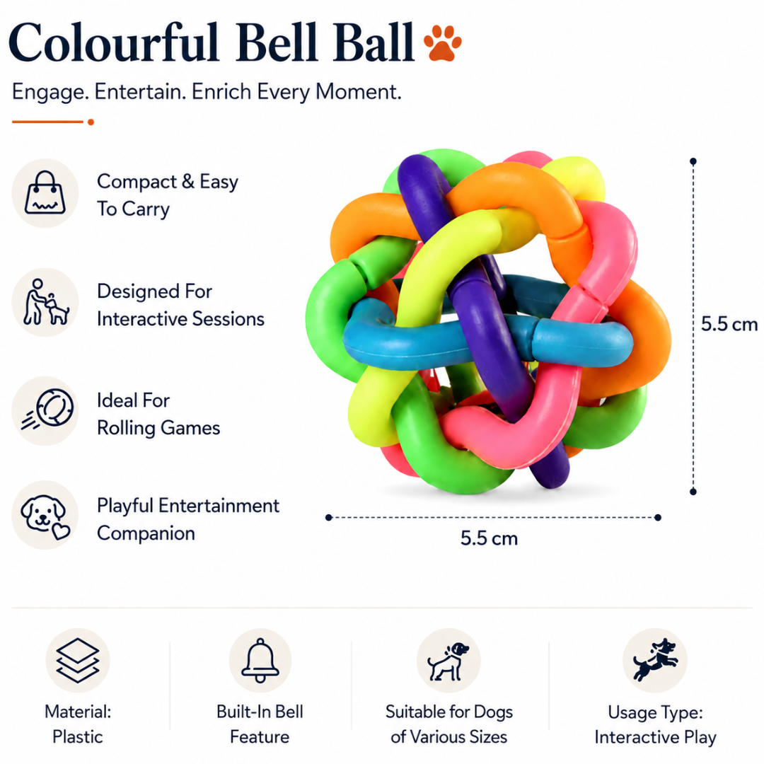 Colourful Bell Ball Dog Toy