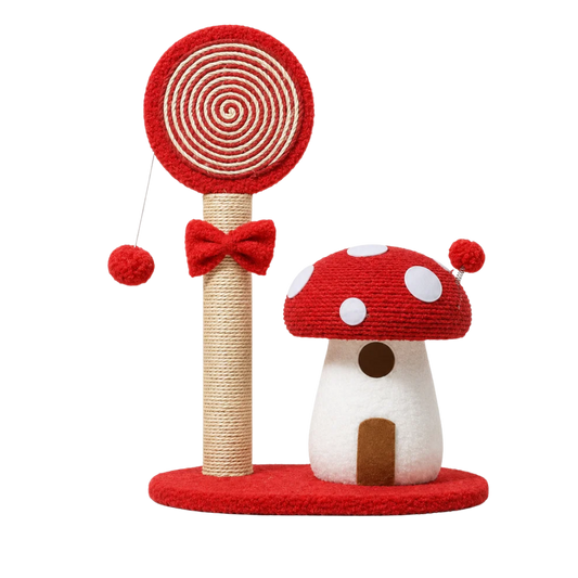 Red Mushroom Sisal Cat Scratching Post