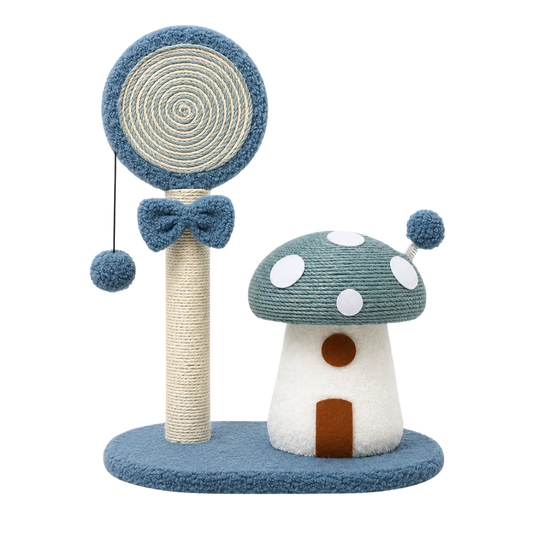 Blue Mushroom Sisal Cat Scratching Post