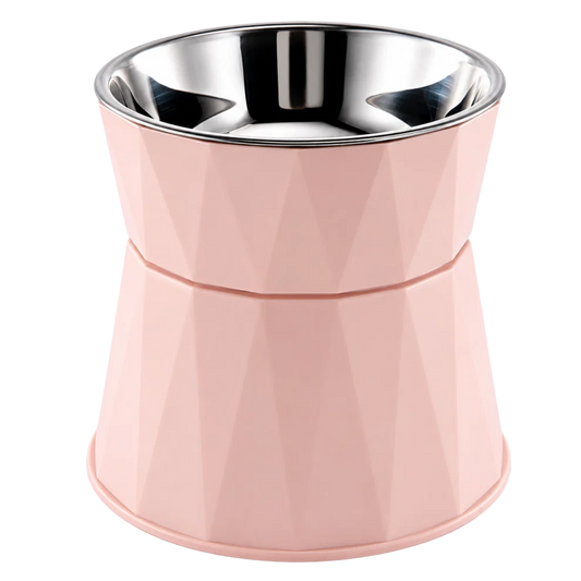 Elevated Stainless Steel Dog Bowl - Pink