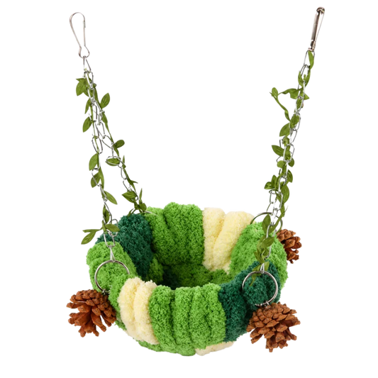Soft Plush Bird Swing Hammock with Hanging Hooks