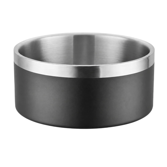 Stainless Steel Dog Bowl with Silicone Base - Black