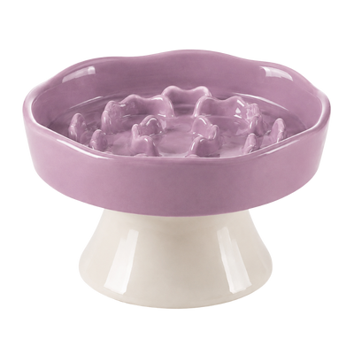 Elevated Ceramic Slow Feeder Bowl