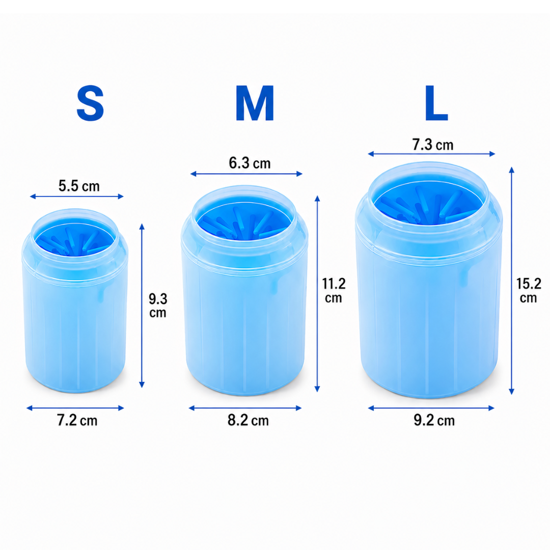 Pet Paw Cleaning Cup with Silicone Bristles - Blue