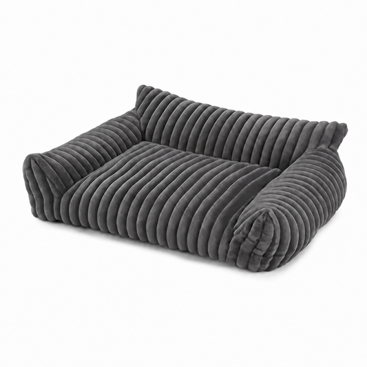 Soft Plush Cat Sofa - Grey