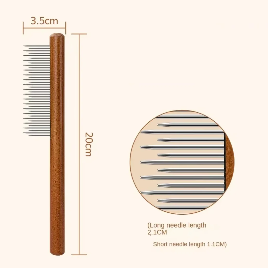 Single-Row Comb with Long and Short Teeth for Cats, Dogs and Small Pets