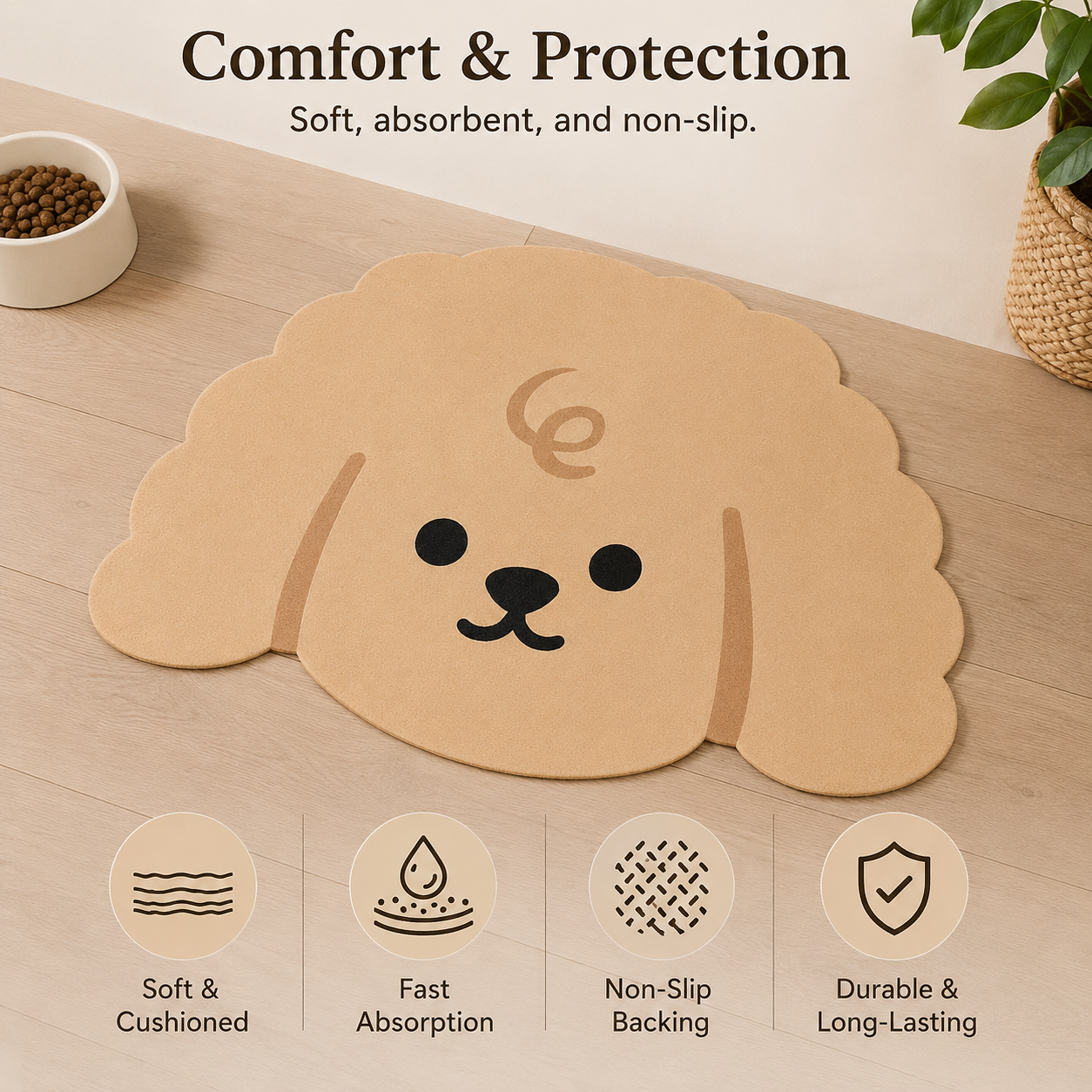 Quick Dry Pet Feeding Mat  Floor Rug for Dogs and Cats