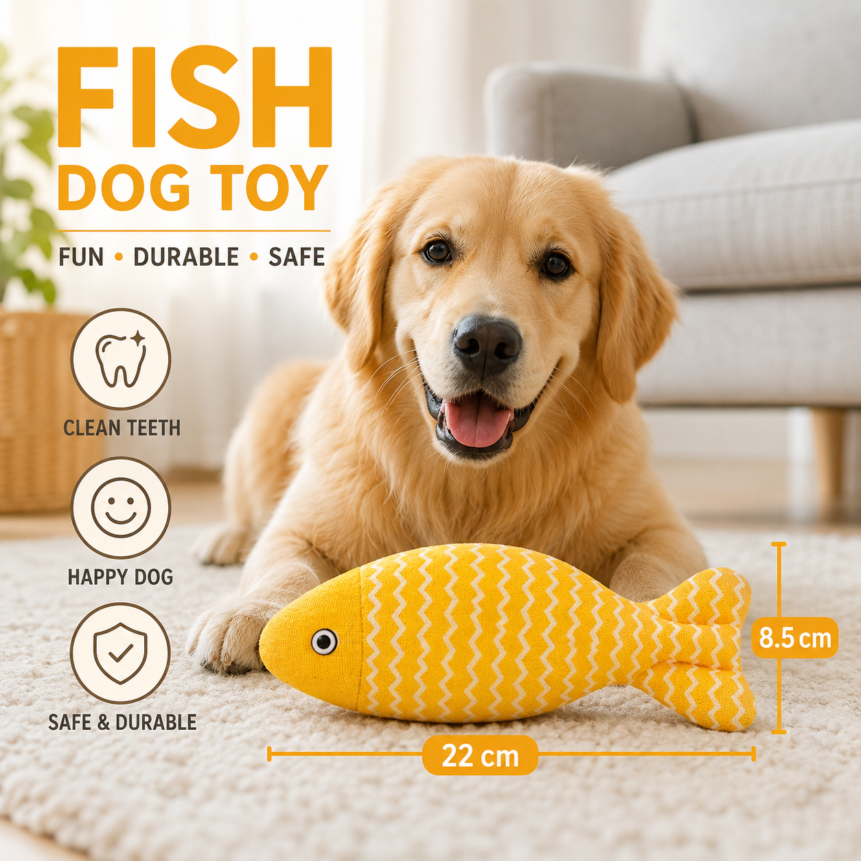 Fish Shaped with Catnip Soft Linen Interactive Pet Toy - Yellow