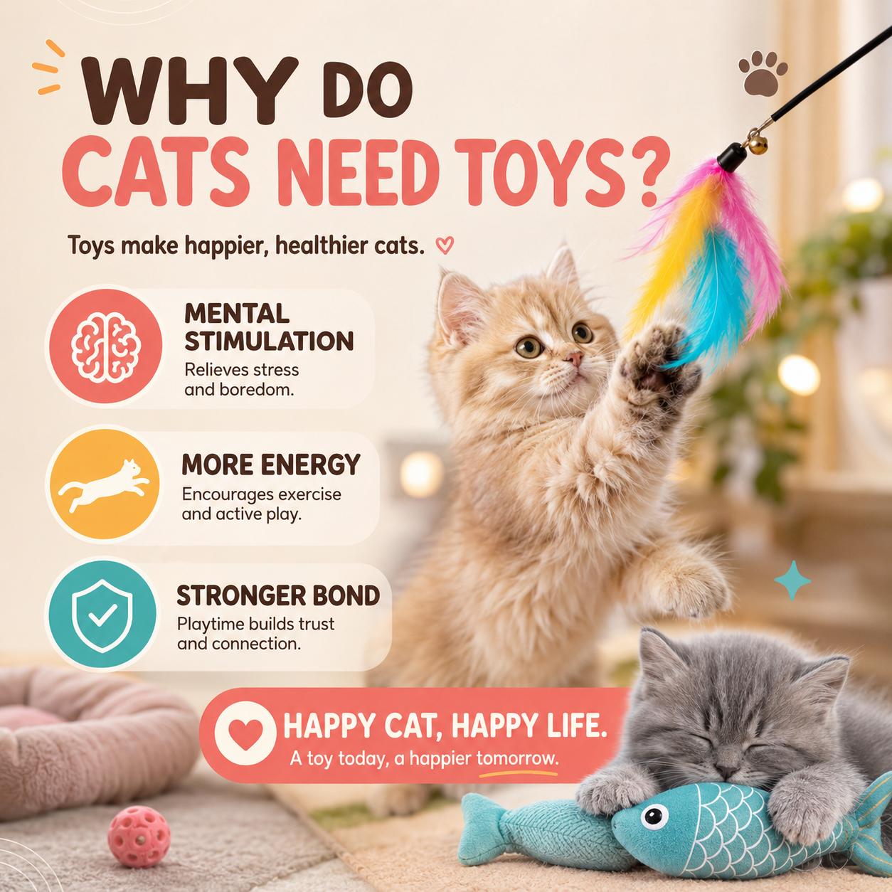 Cat Feather Toy Refill Set 11 PCS Interactive Teaser Attachments with Retractable Wand