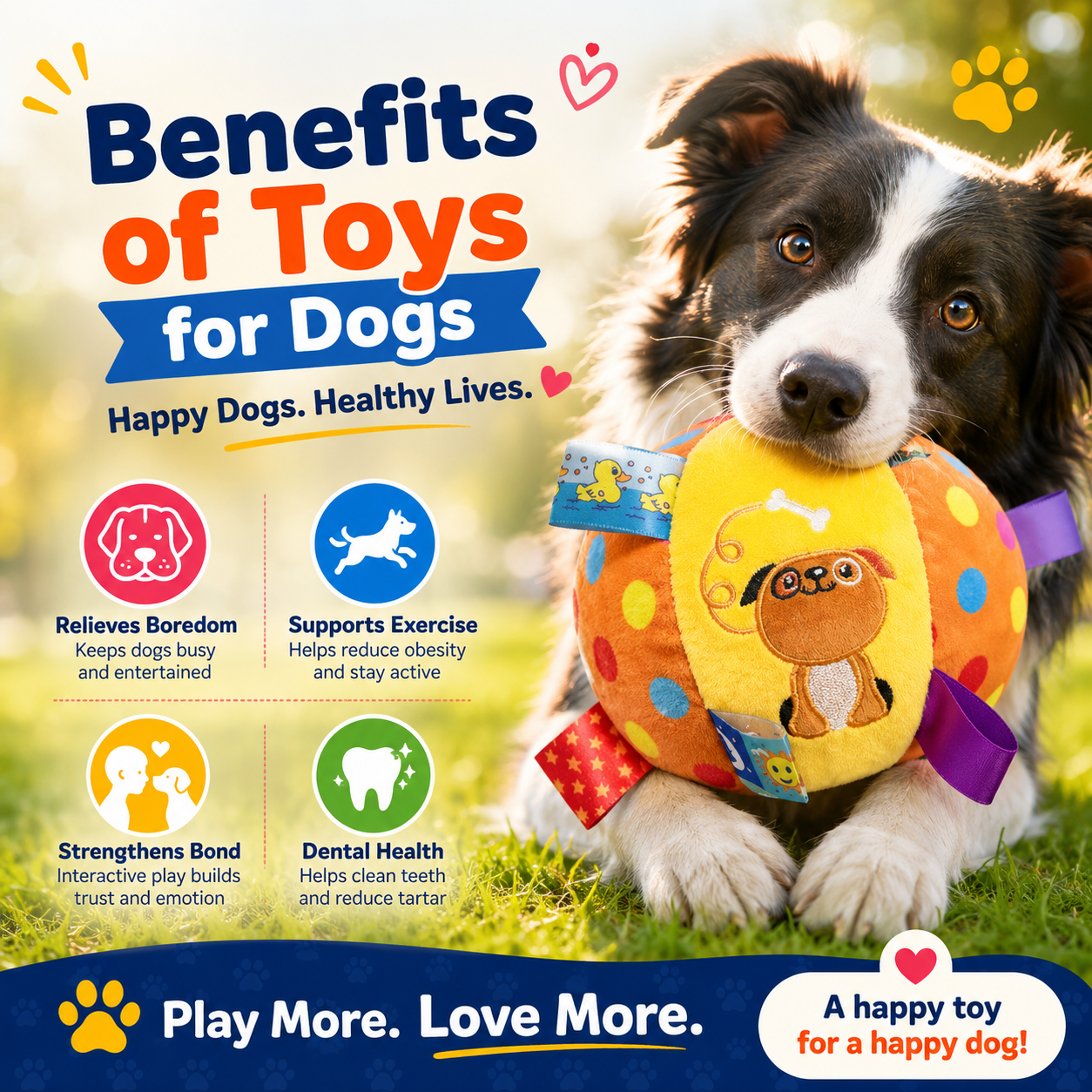 Interactive Plush Dog Ball Toy with Handle and Bell for Indoor and Outdoor Play
