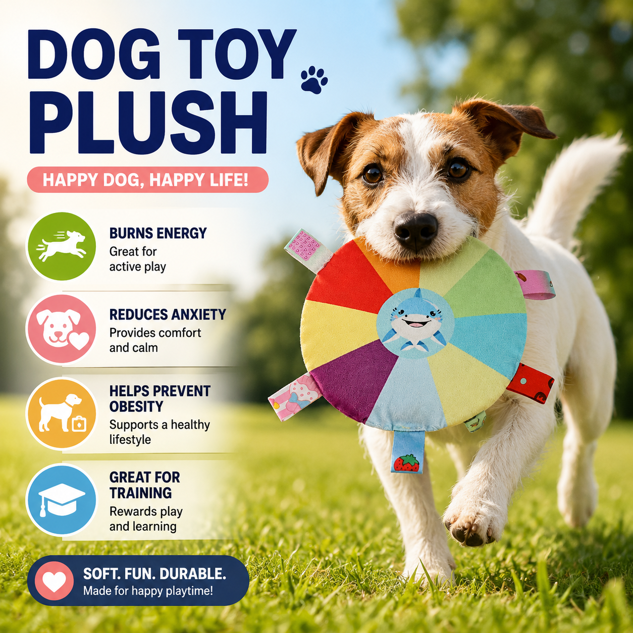 Dog Ball Toy with Grab Handles Interactive Pet Play Toy for Dogs
