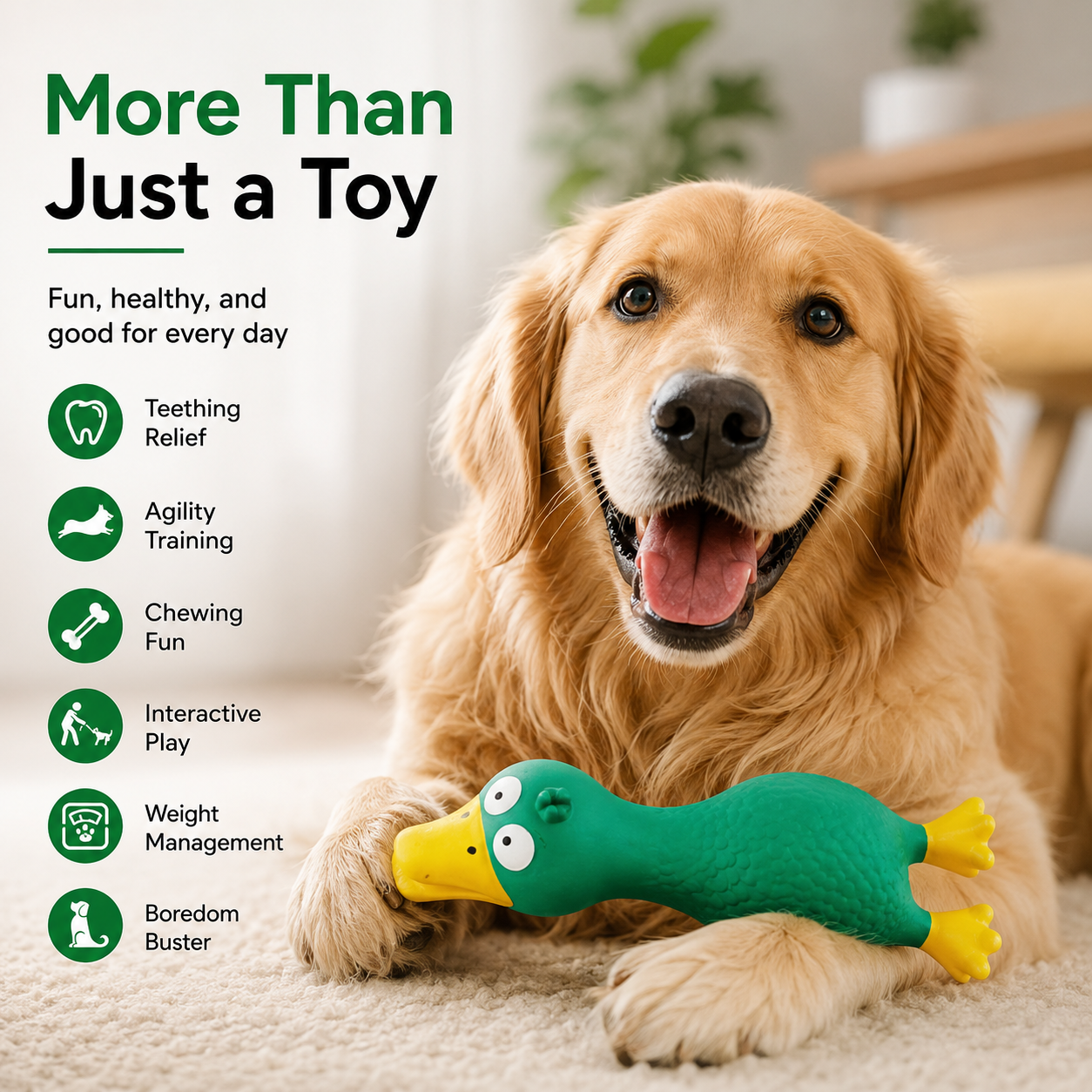 Rubber Squeaky Toy Animal Design for Puppies and Dogs - Blue Green