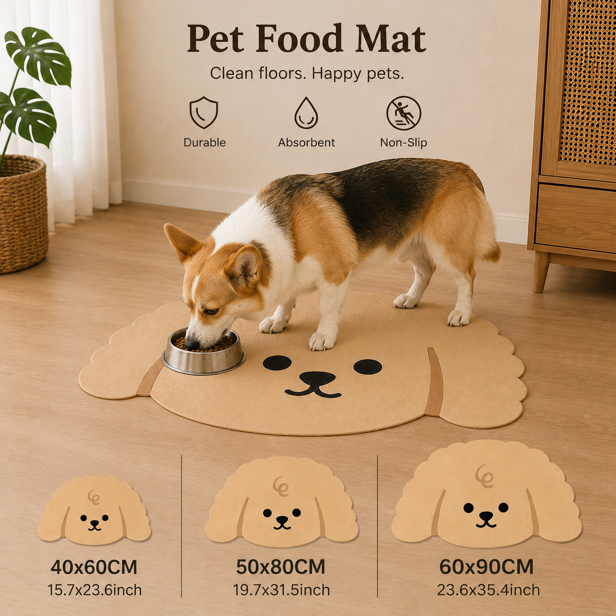 Quick Dry Pet Feeding Mat  Floor Rug for Dogs and Cats