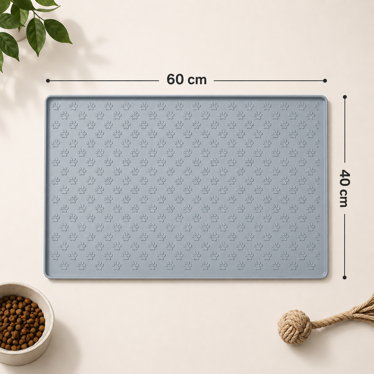 Large Waterproof Silicone Pet Food Mat 60x40cm Cat and Dog Feeding Floor Protector
