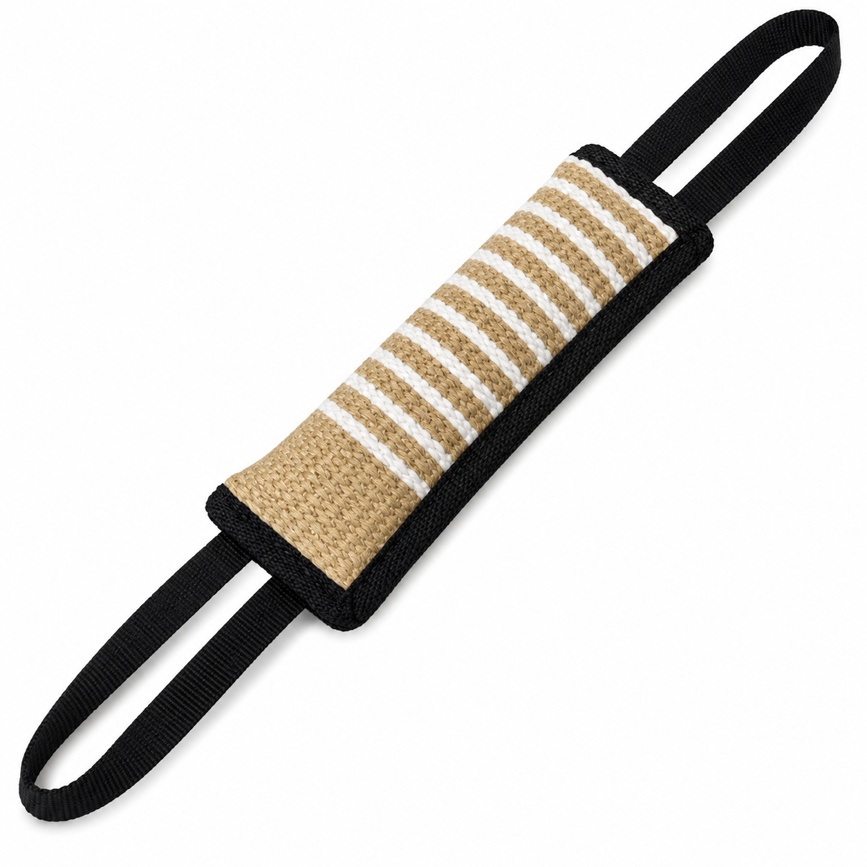 Dog Tug Toy with Dual Grip Handles Jute - Black