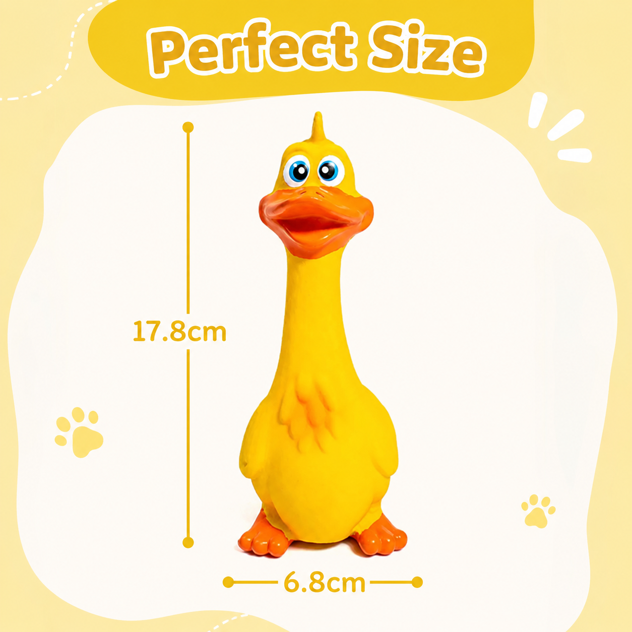 Screaming Squeaky Duck Dog Toy Rubber