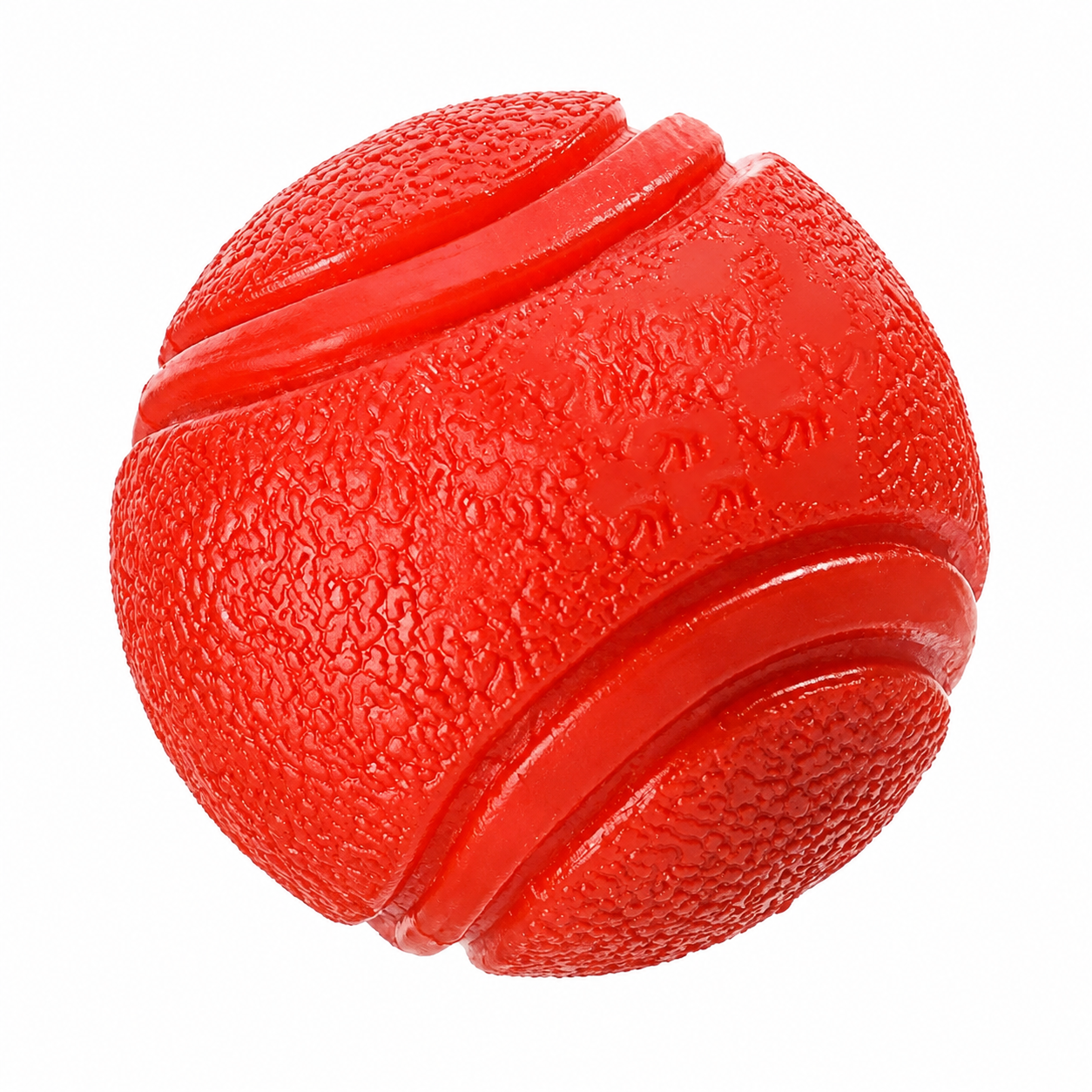 Rubber Pet Toy Ball Bite Resistant for Dogs and Cats - Red
