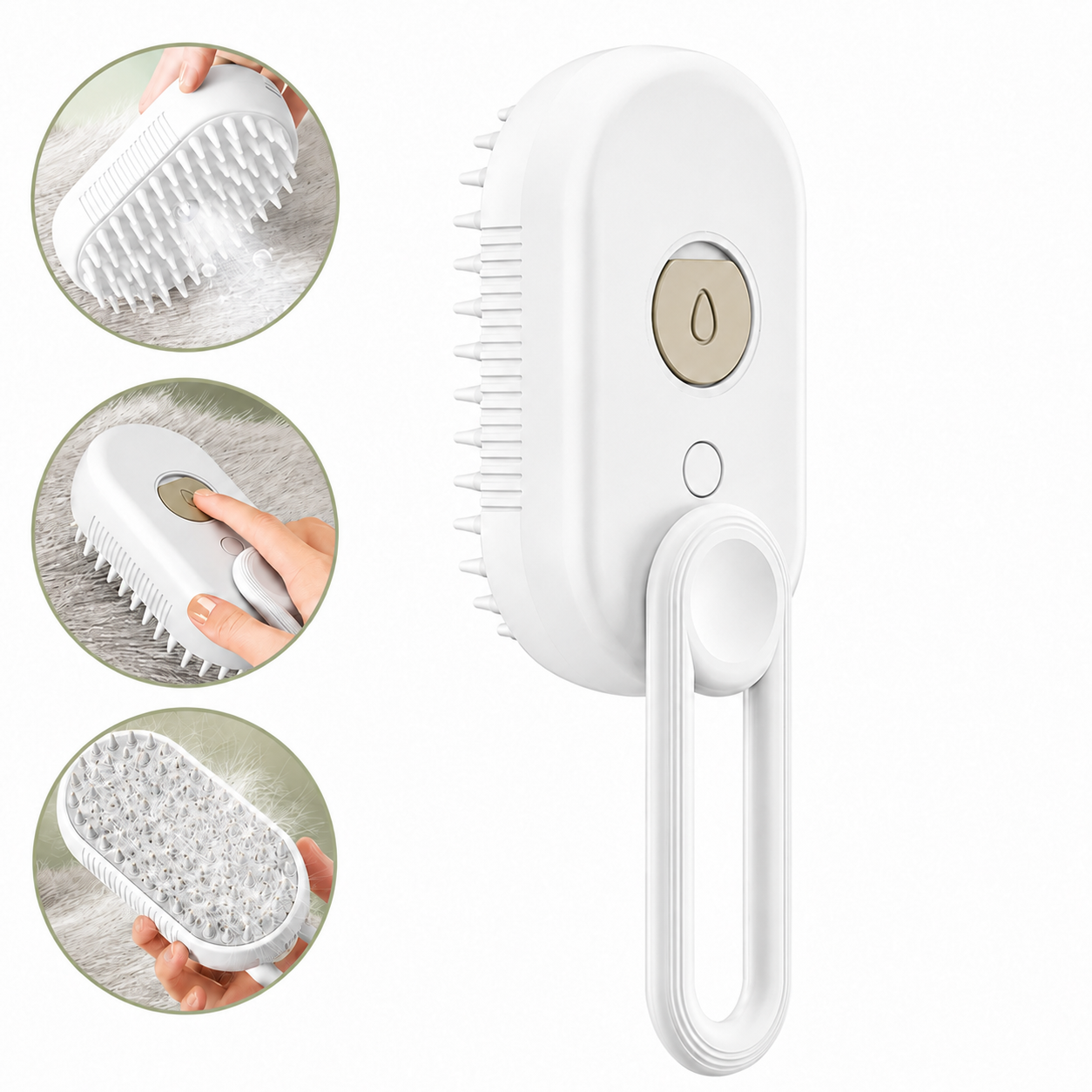 Portable 3-in-1 Pet Grooming Comb Rechargeable Spray Brush for Cats and Dogs