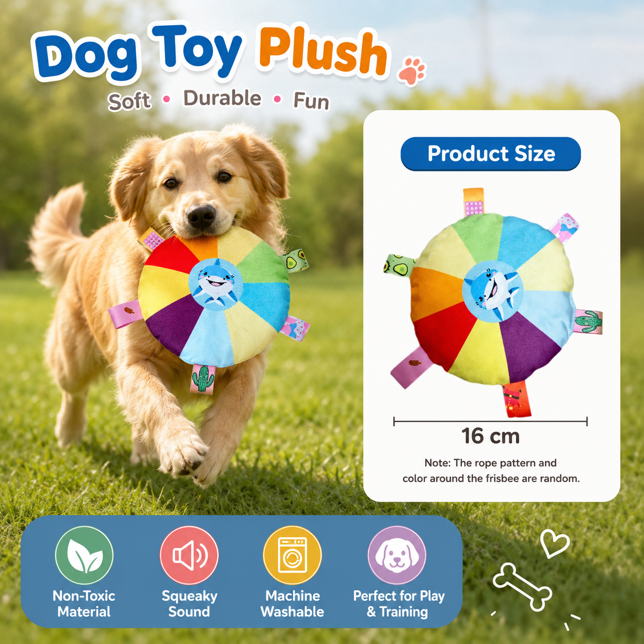 Dog Ball Toy with Grab Handles Interactive Pet Play Toy for Dogs