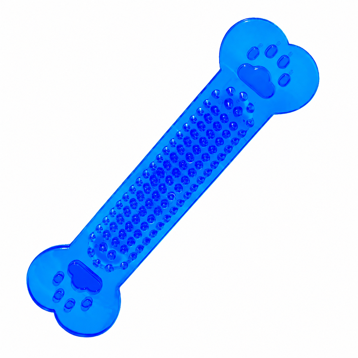 Dog Bone Chew Toy Flexible PVC Pet Play Toy - Blue