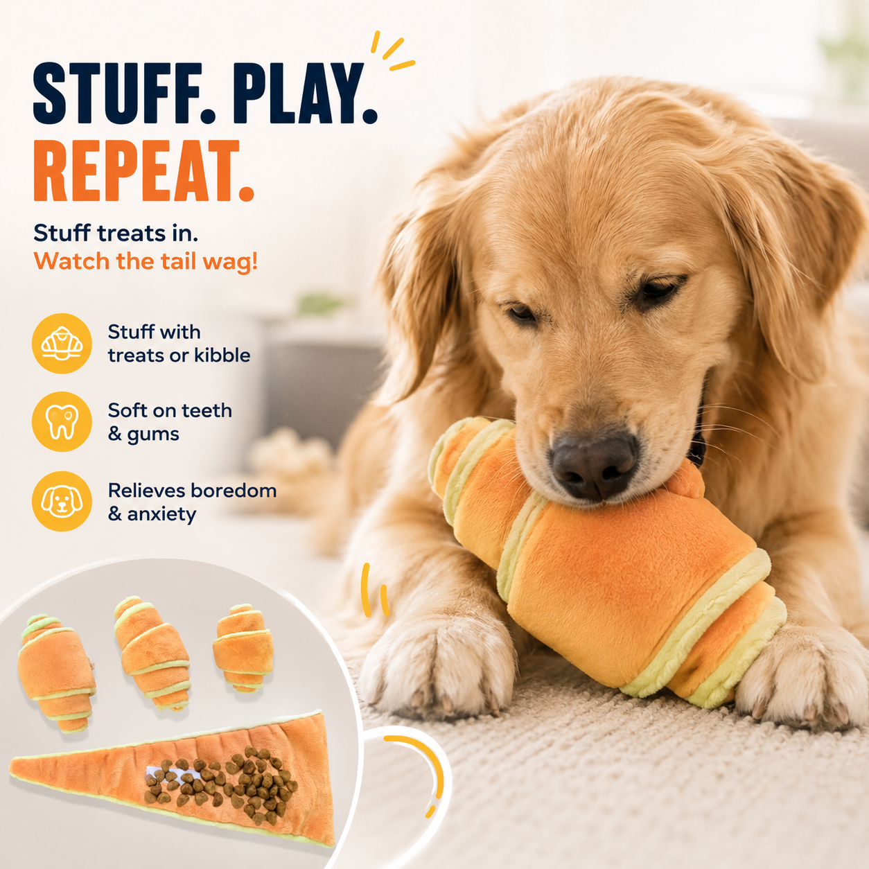 Interactive Snuffle Dog Toy Hidden Treat Plush Puzzle Toy for Dogs