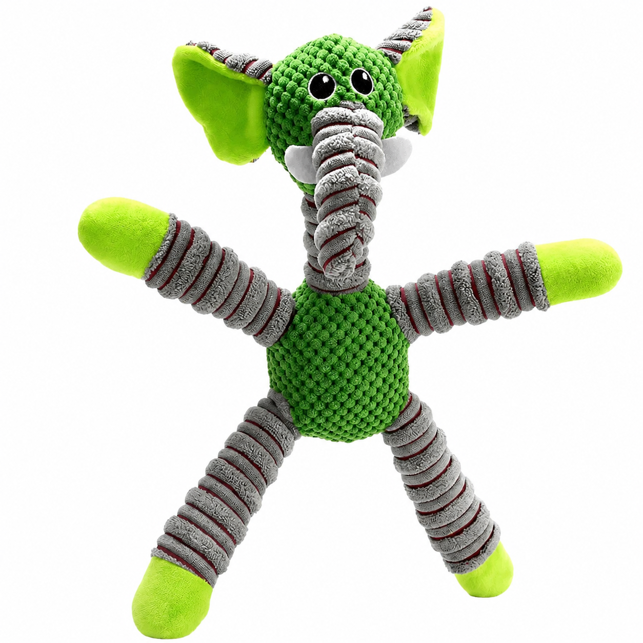 Pet Plush Squeaky Toy Animal Design Soft Interactive Chew Toy for Dogs and Puppies - Green Elephant