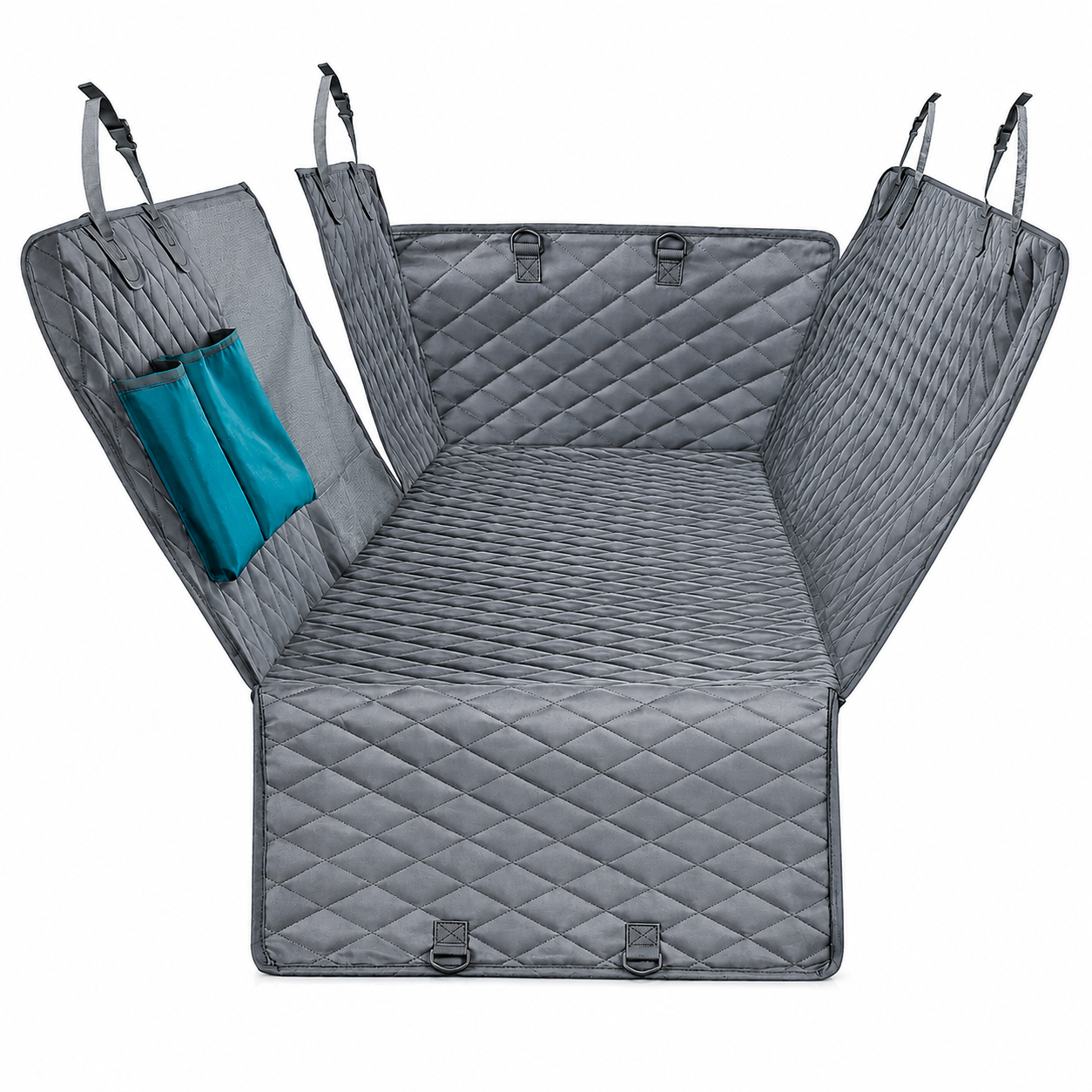 Portable Waterproof Pet Travel Hammock Rear Seat Protector for Dogs - Grey