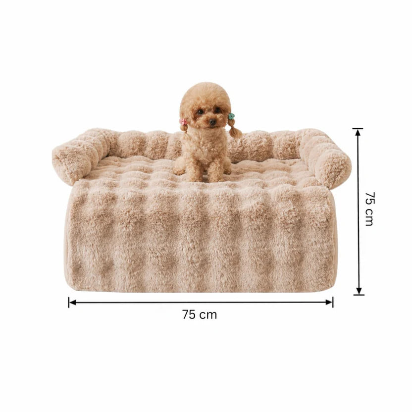Plush Cushion Pet Mat Soft Bed for Cats and Small to Medium Dogs Machine Washable - Brown