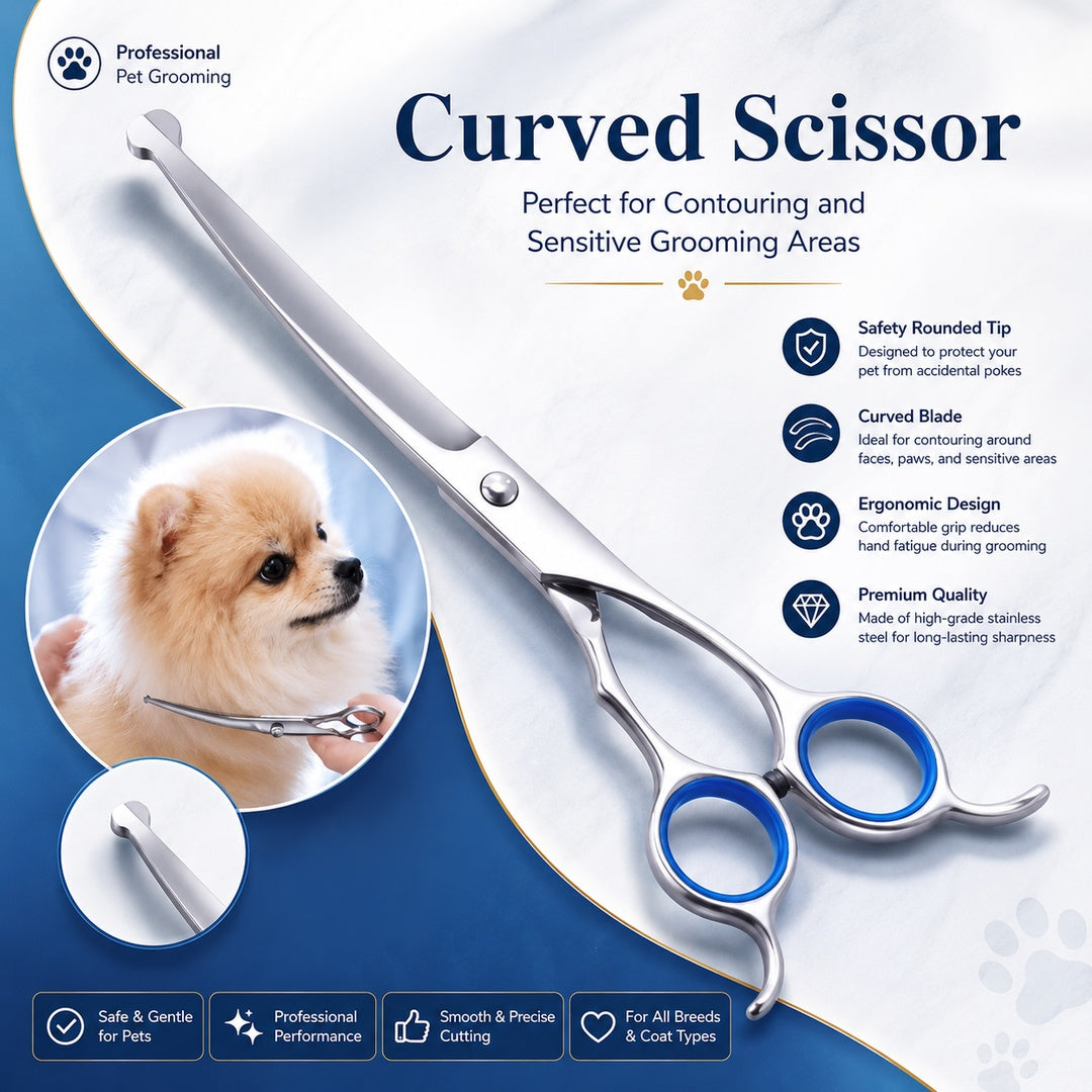 4 Piece Pet Grooming Scissors Set Stainless Steel Dog Cat Trimming Shears with Safety Round Tips and Comb