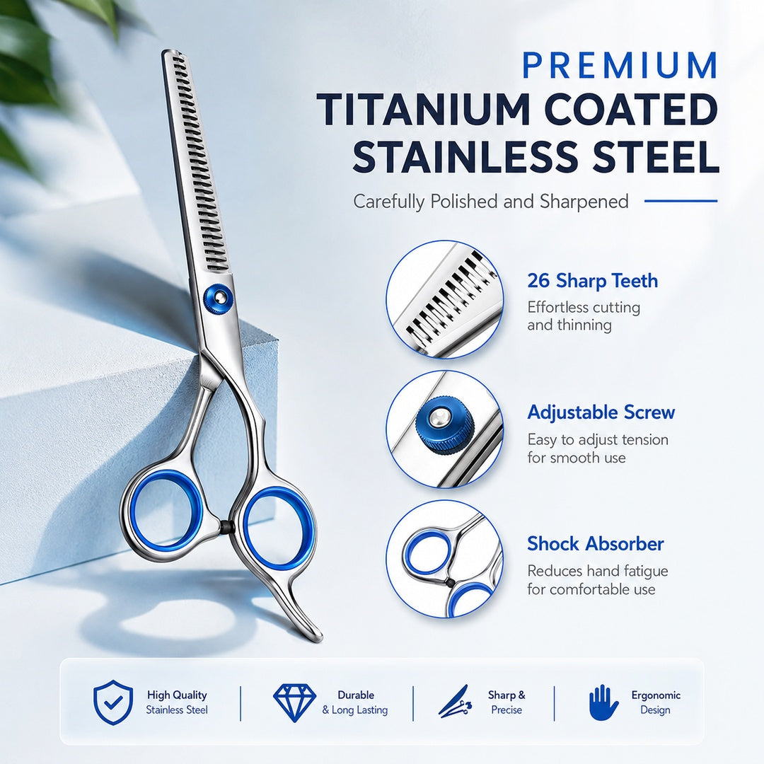 4 Piece Pet Grooming Scissors Set Stainless Steel Dog Cat Trimming Shears with Safety Round Tips and Comb